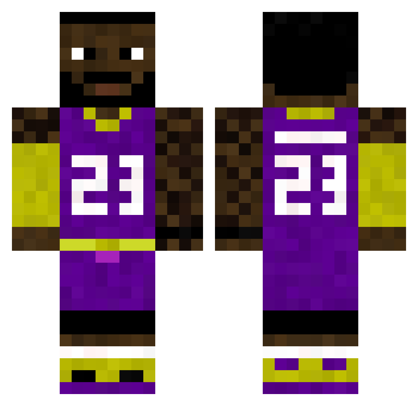 Condiut Minecraft skin, front and back view