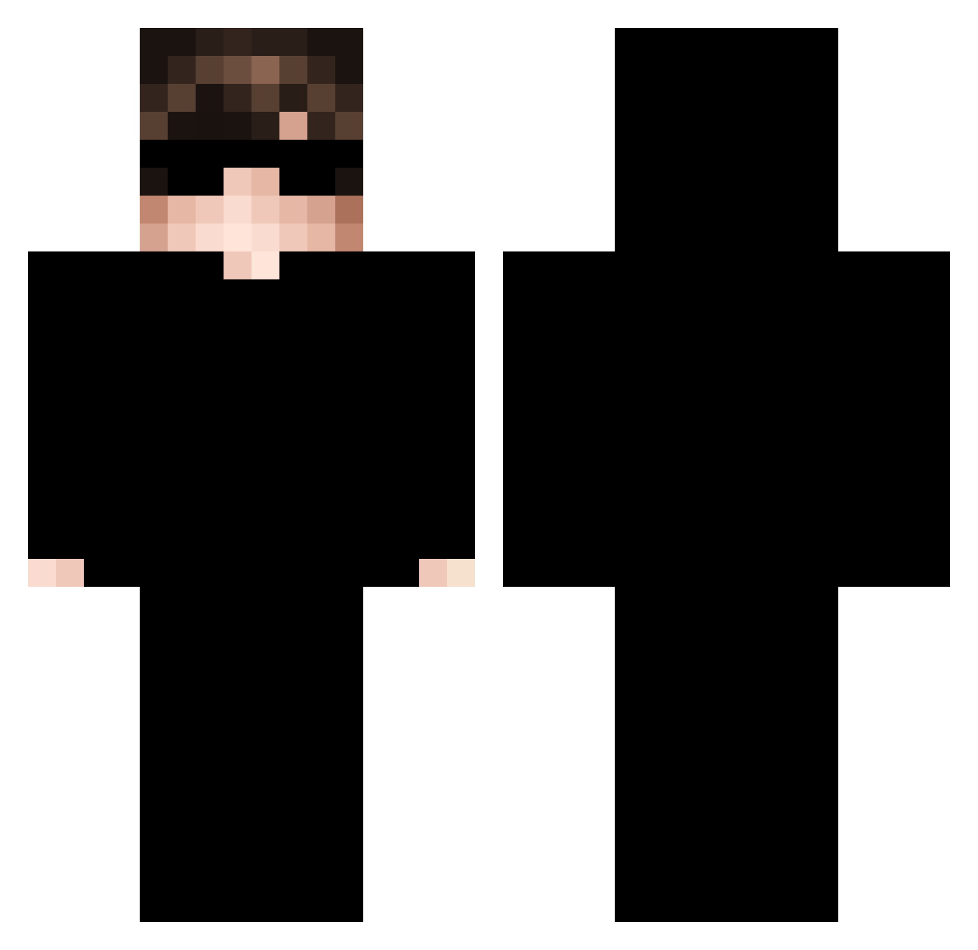 Ministerial Minecraft skin, front and back view