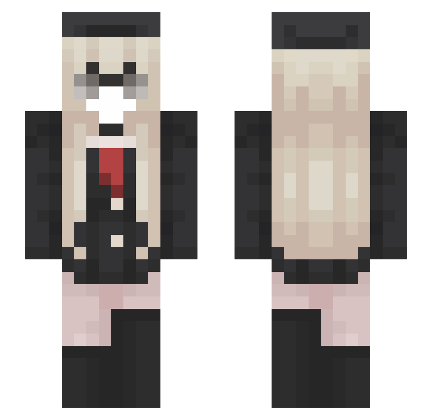 RTH2 Minecraft skin, front and back view