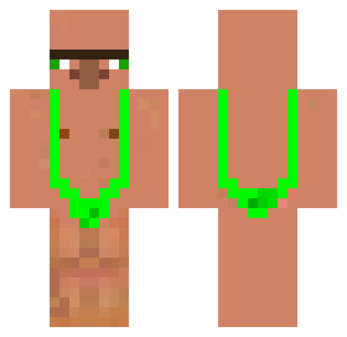 MuffinCat56 Minecraft skin, front and back view