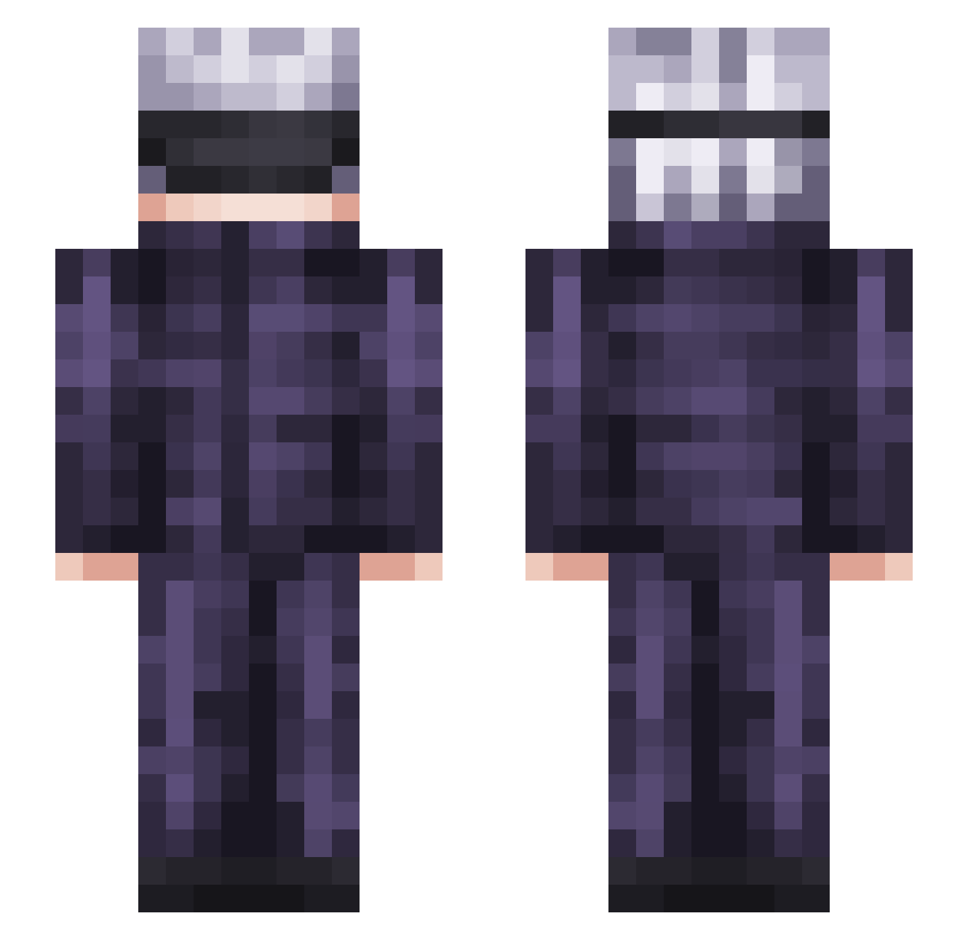 vinikohi Minecraft skin, front and back view