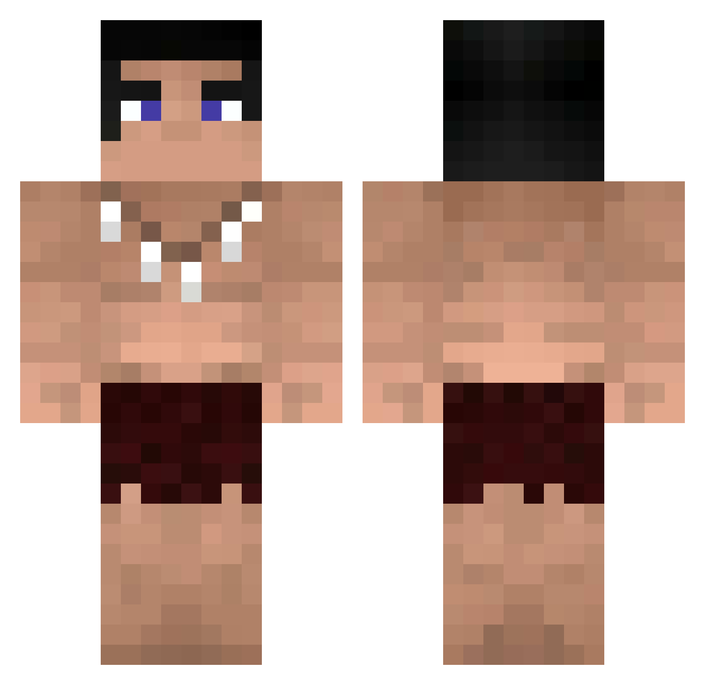 NumaZeroth Minecraft skin, front and back view