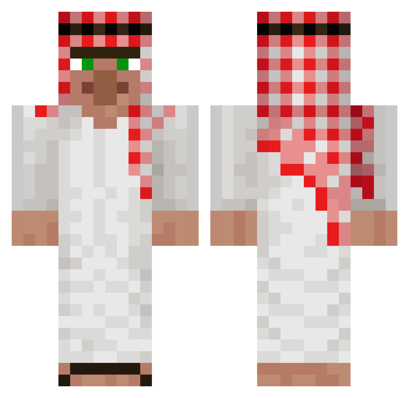 Hoshraw Minecraft skin, front and back view