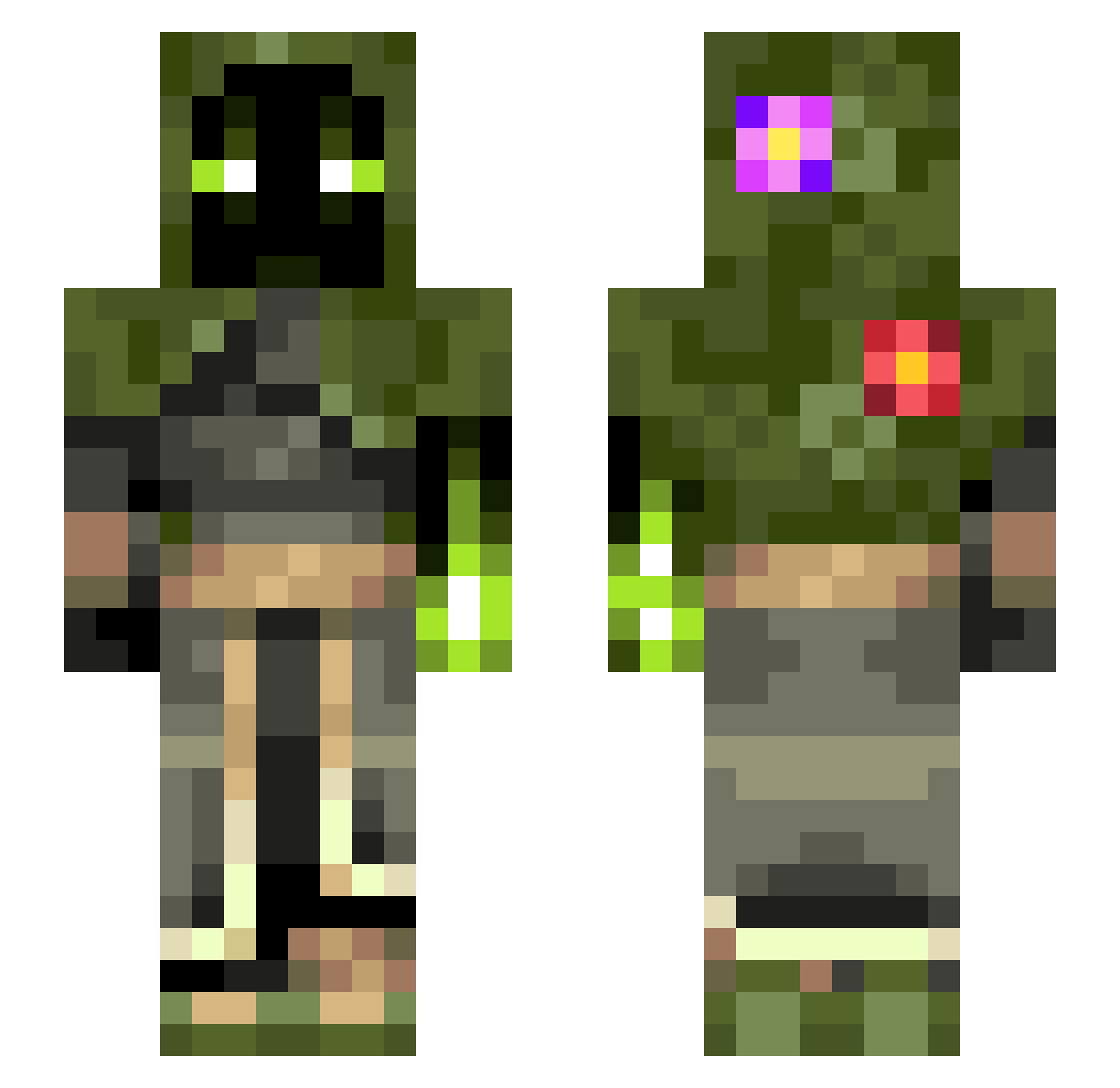 M00netta Minecraft skin, front and back view