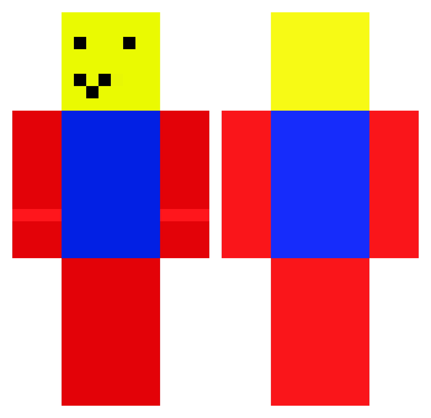 CartoonKing5 Minecraft skin, front and back view