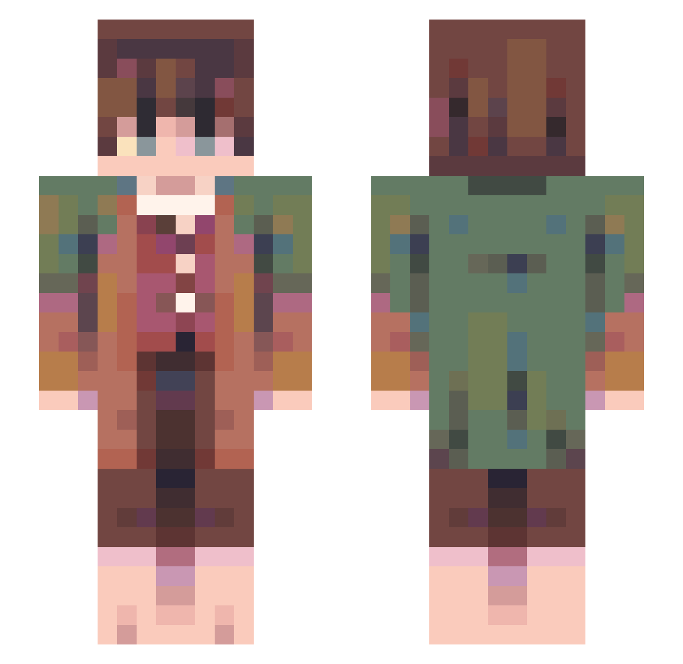 Llykoss Minecraft skin, front and back view