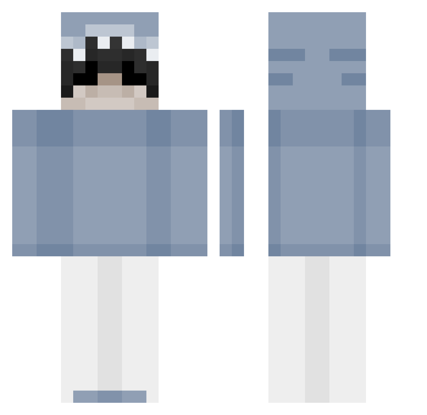Tymodero Minecraft skin, front and back view