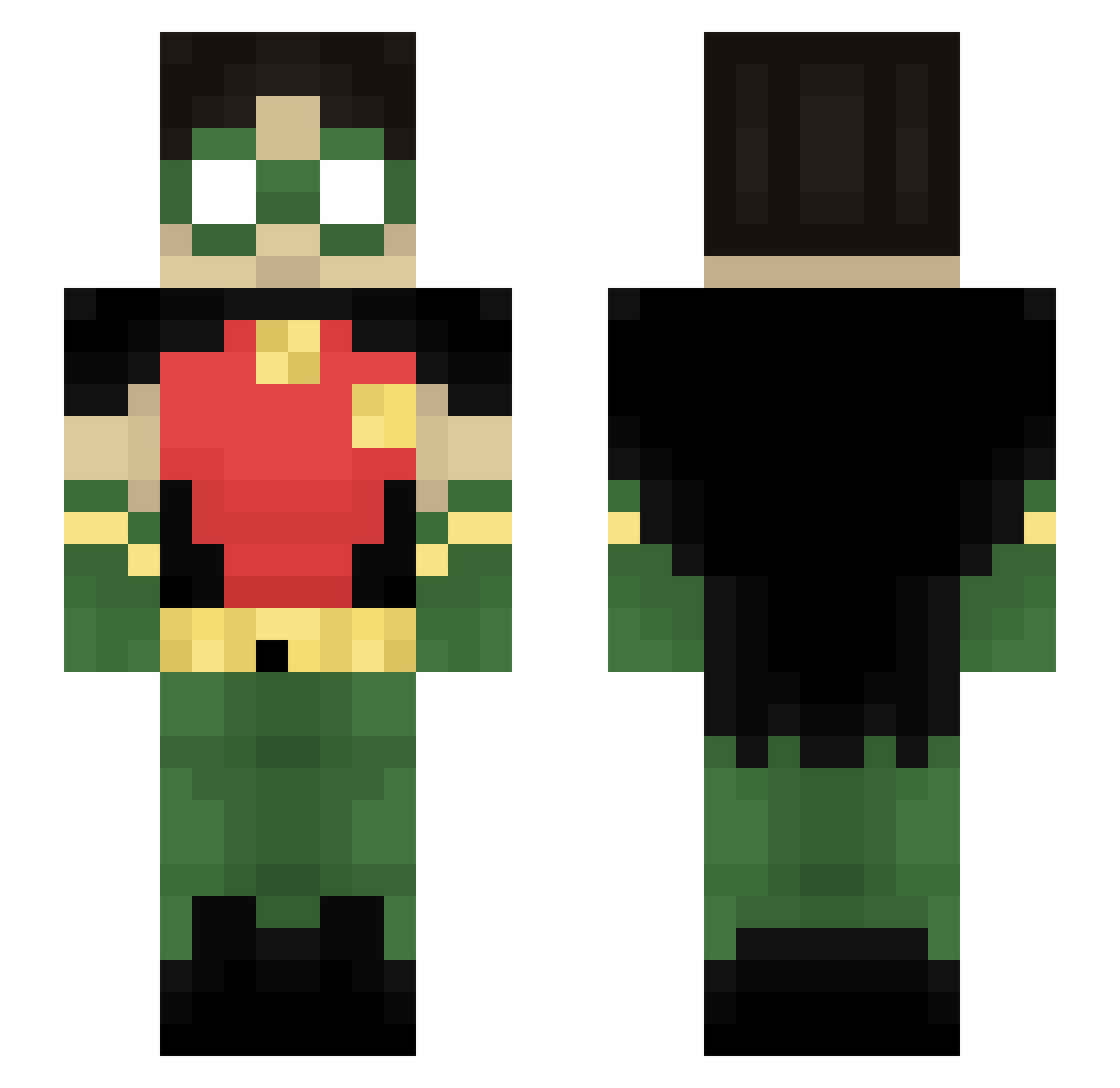 KintheFox Minecraft skin, front and back view