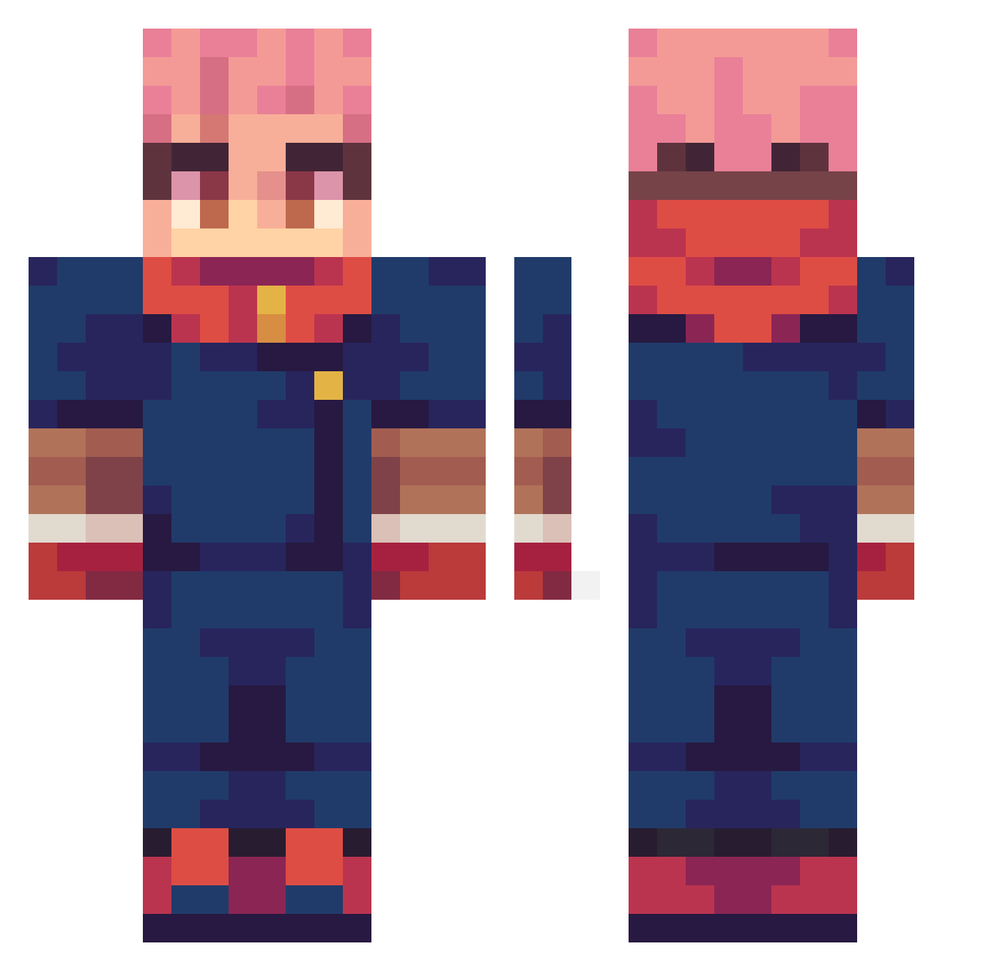 NoSwear23 Minecraft skin, front and back view