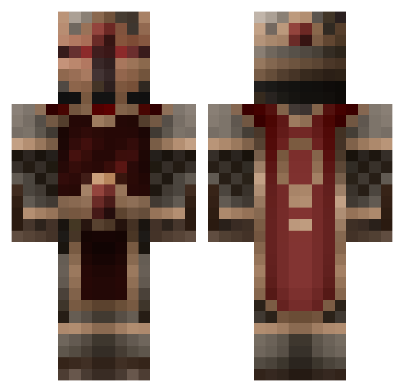 DuckySpread Minecraft skin, front and back view