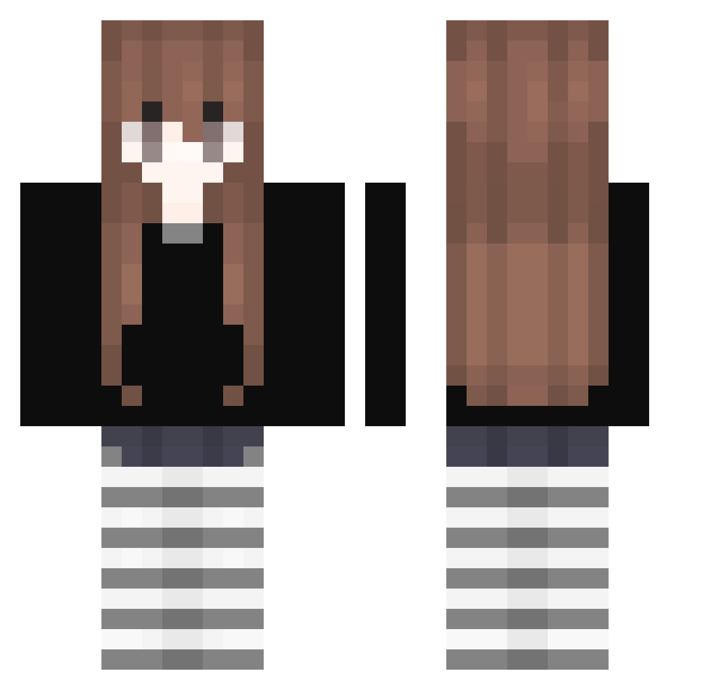 yuzukahime2 Minecraft skin, front and back view
