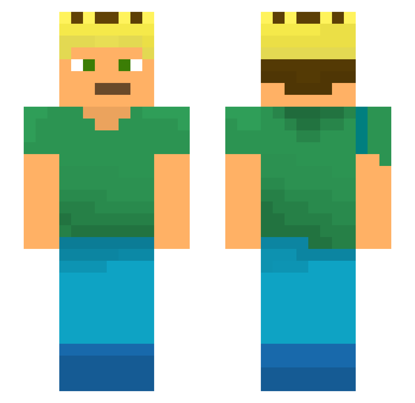 secretsundays Minecraft skin, front and back view