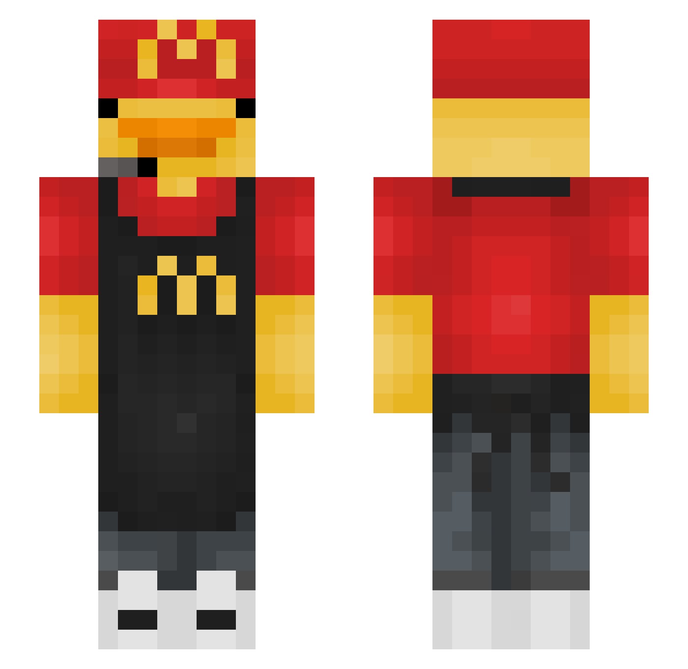 loony17 Minecraft skin, front and back view