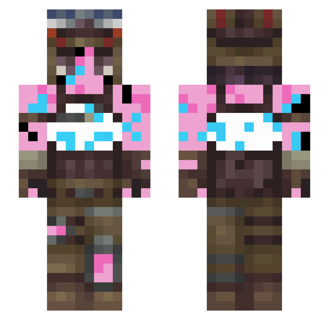 Crispydwc Minecraft skin, front and back view