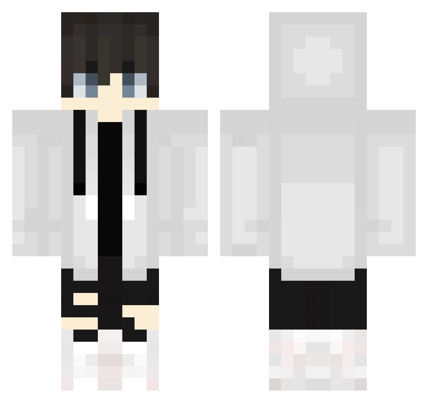 supermineshafter Minecraft skin, front and back view