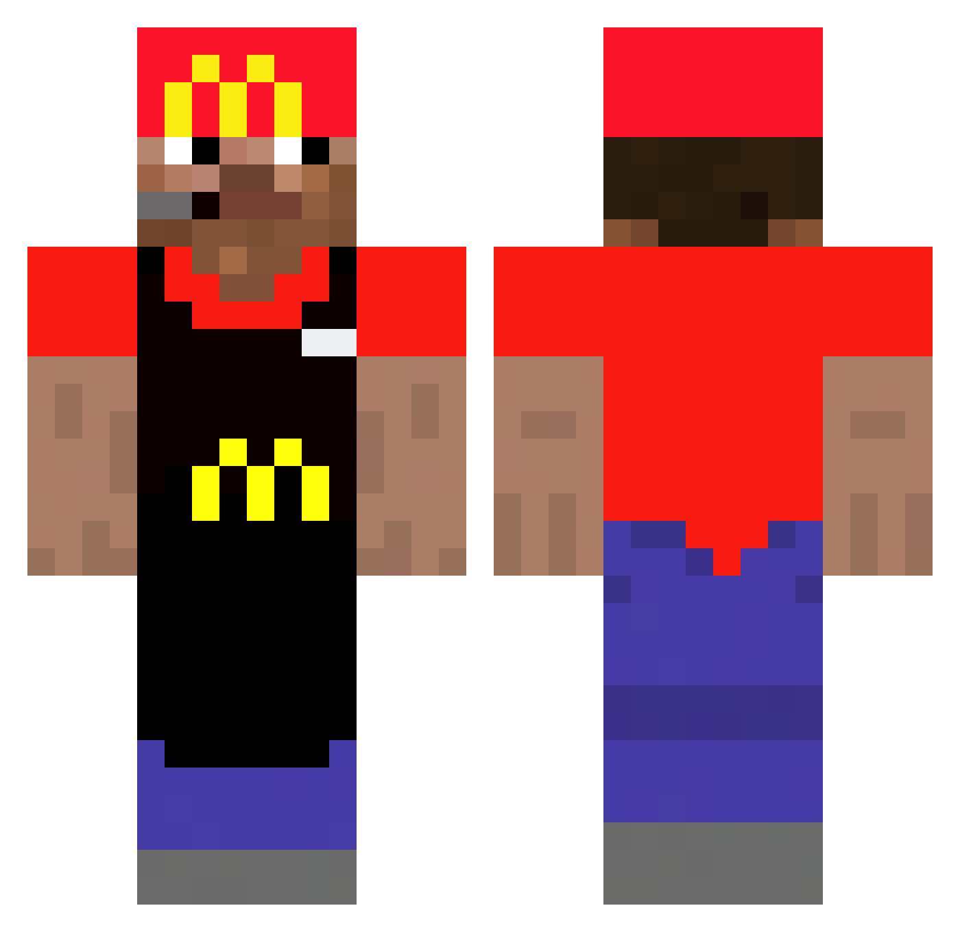 Randarg Minecraft skin, front and back view