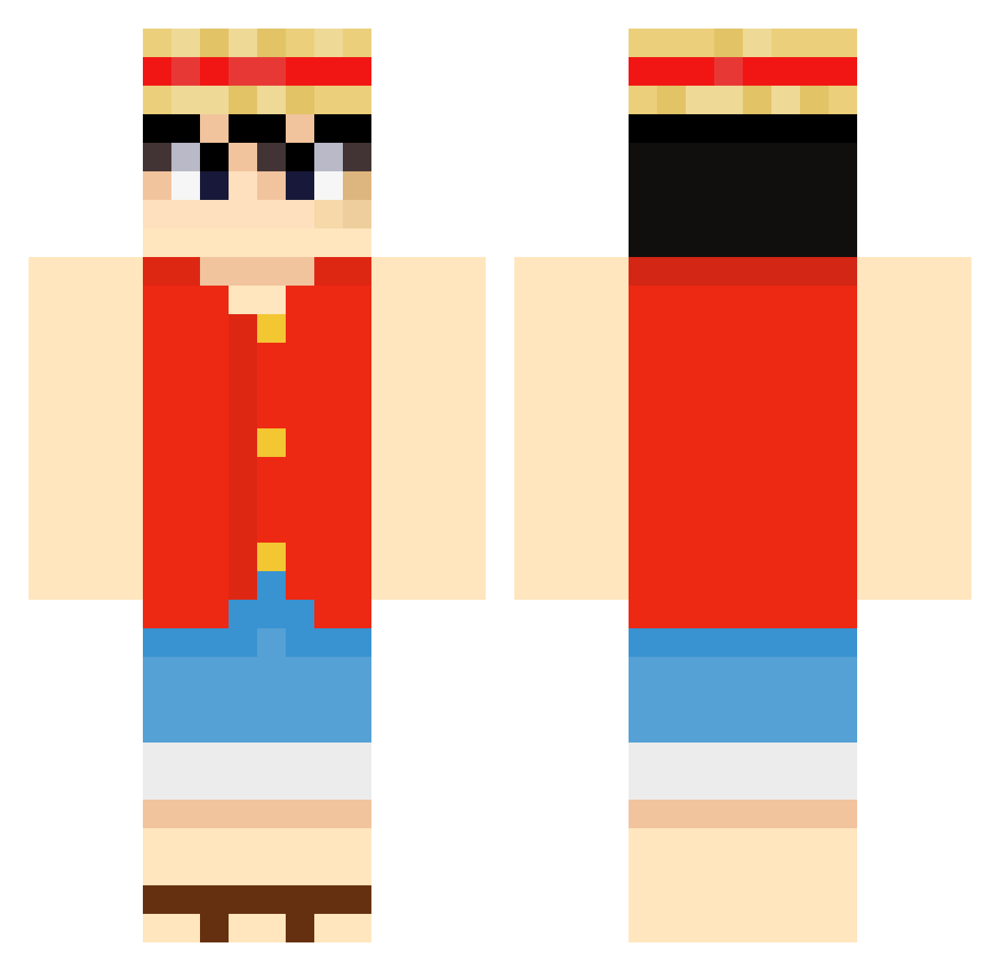 Amen Minecraft skin, front and back view
