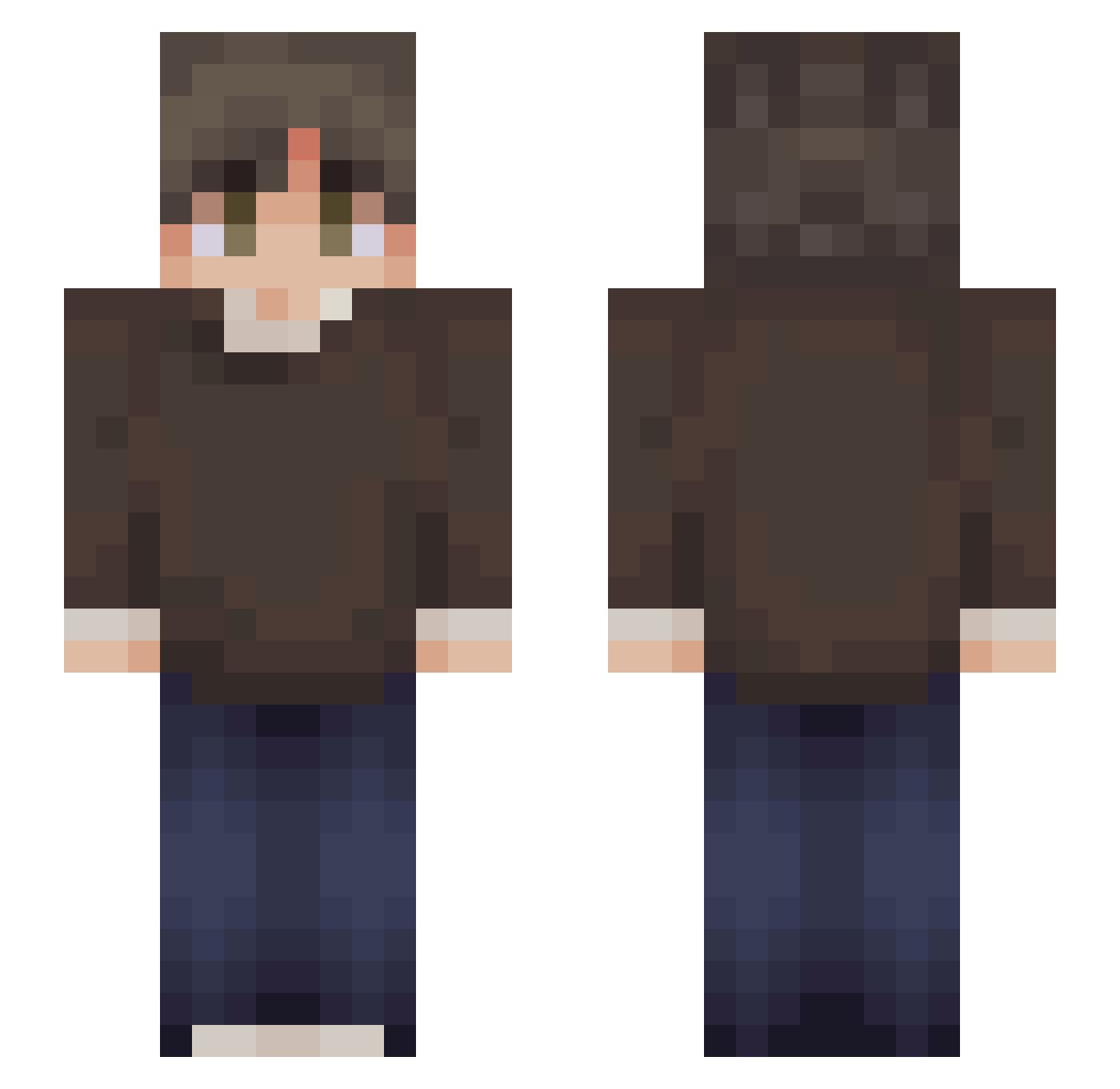 nedwoood Minecraft skin, front and back view