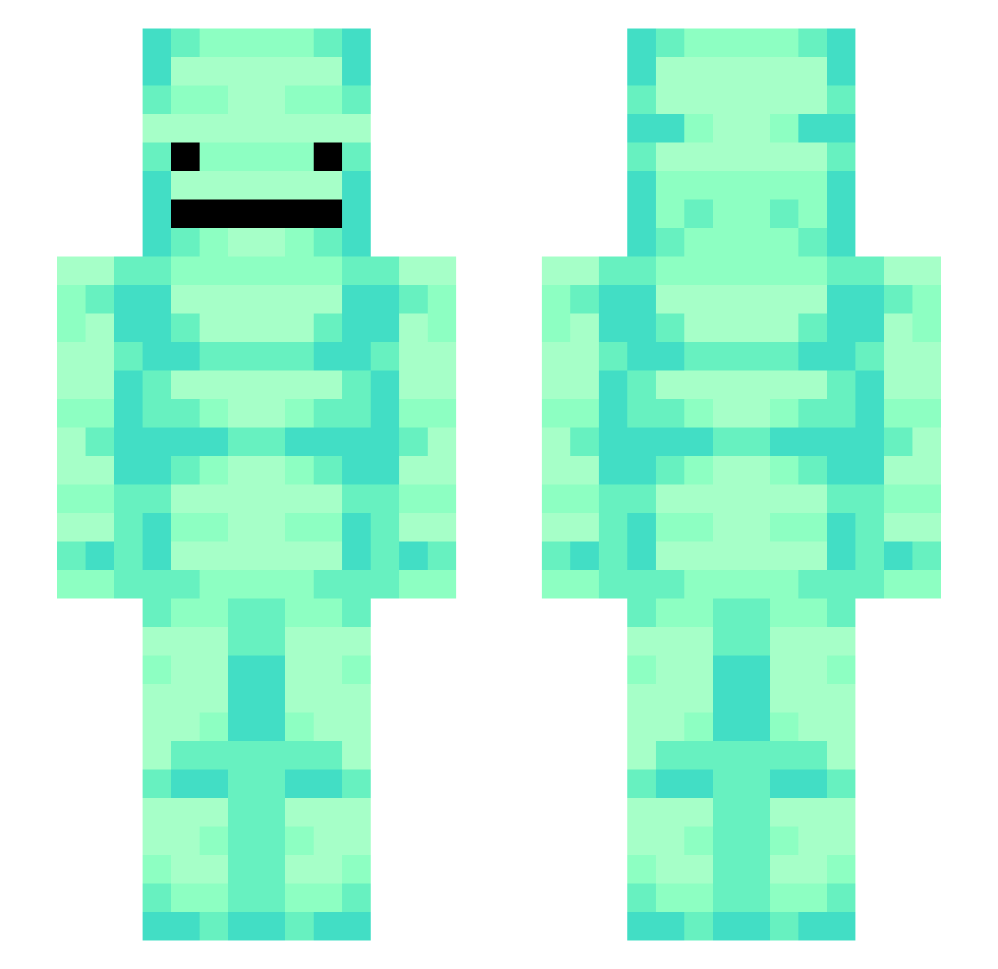 3Bufnd Minecraft skin, front and back view
