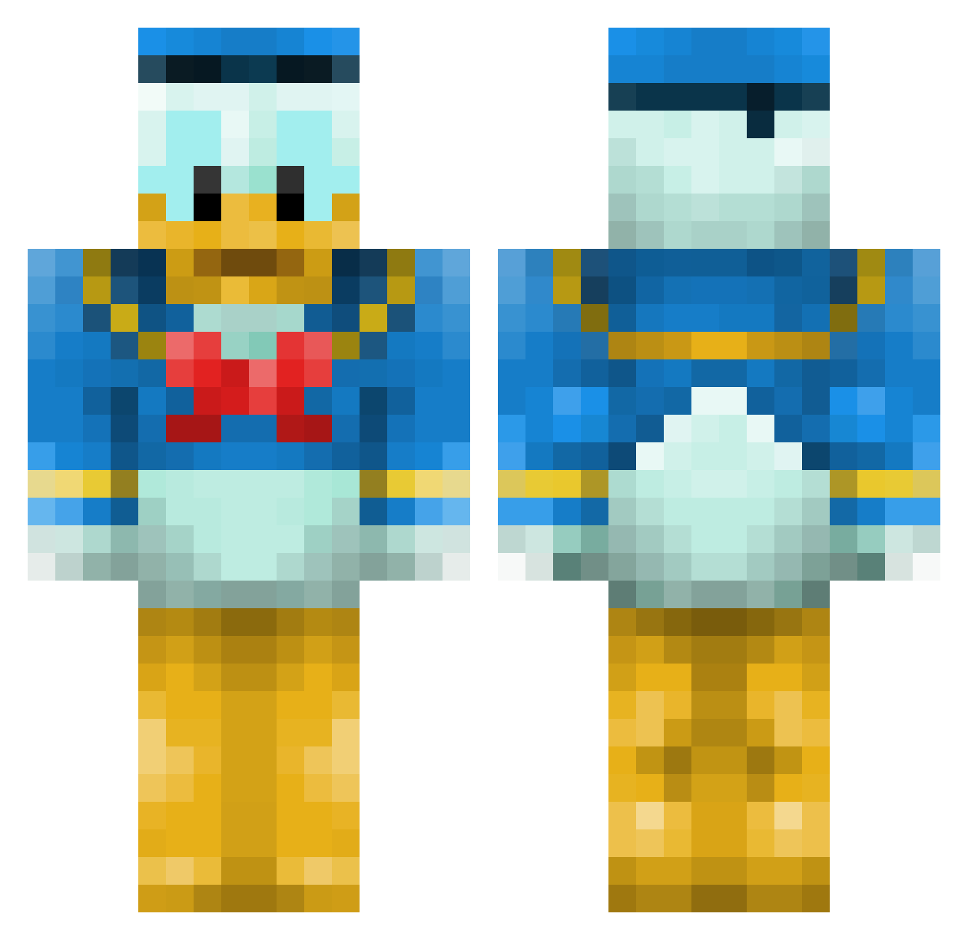 Trasho Minecraft skin, front and back view