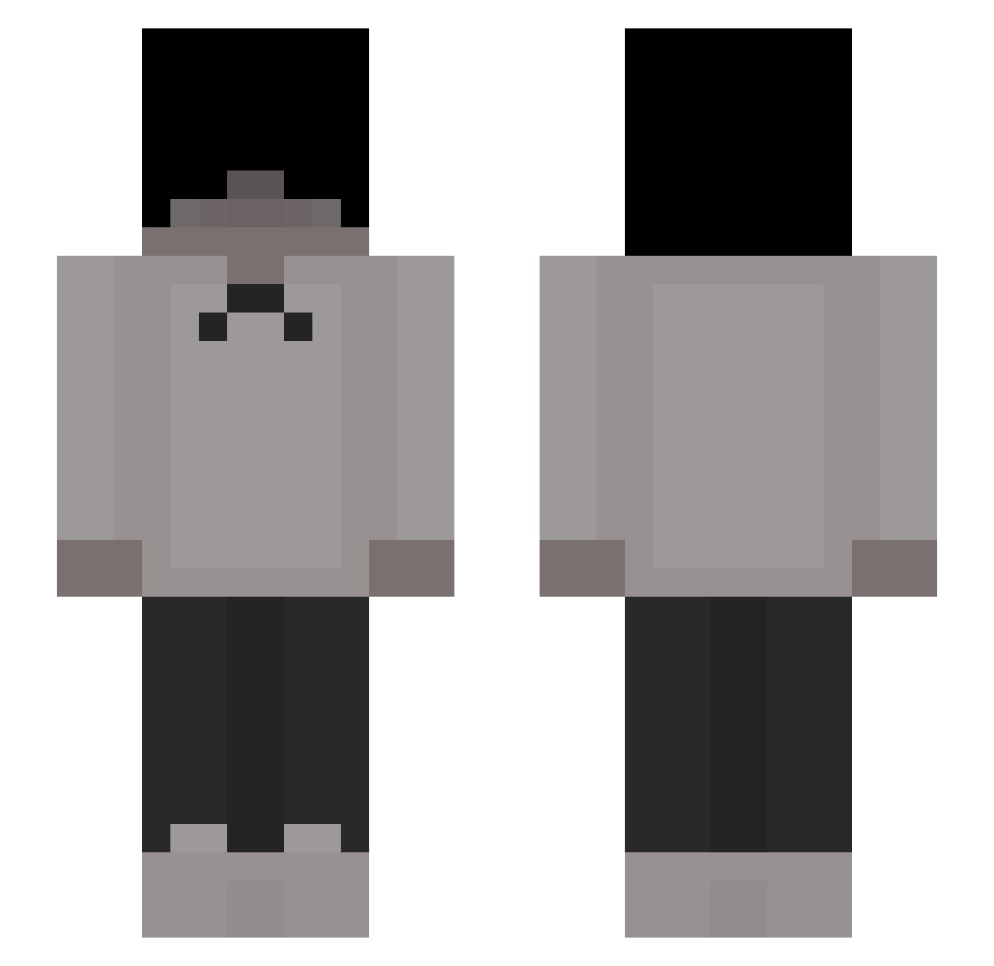 qoti Minecraft skin, front and back view