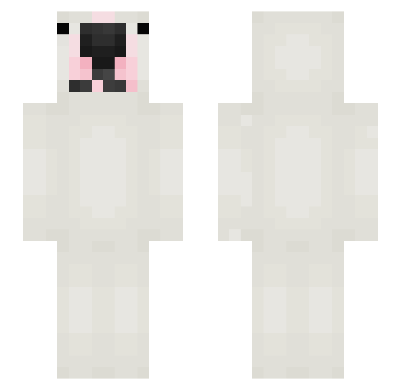 lleeff Minecraft skin, front and back view