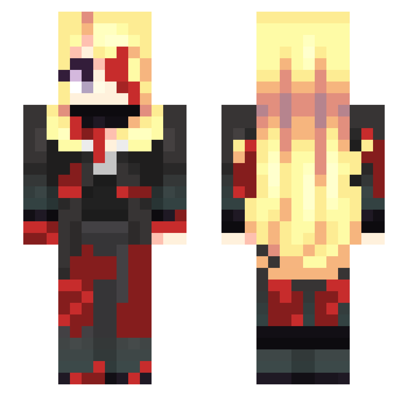 Paranoo Minecraft skin, front and back view