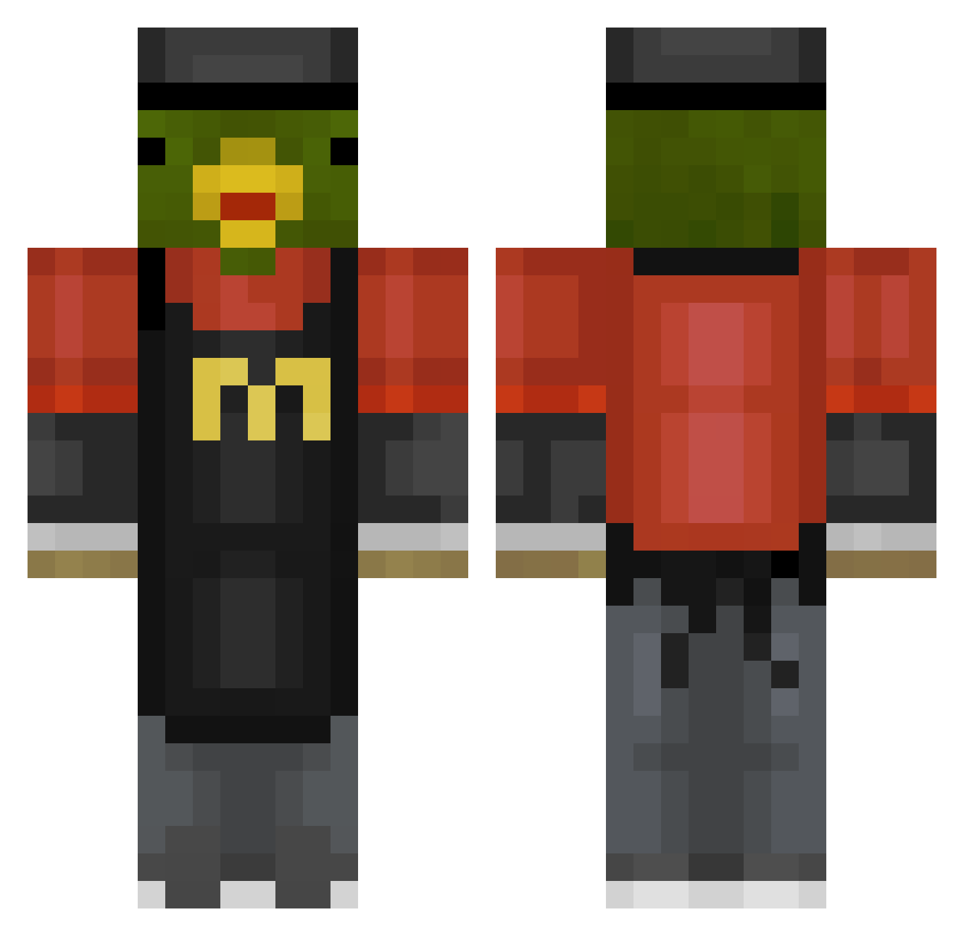 Bockwurst911 Minecraft skin, front and back view