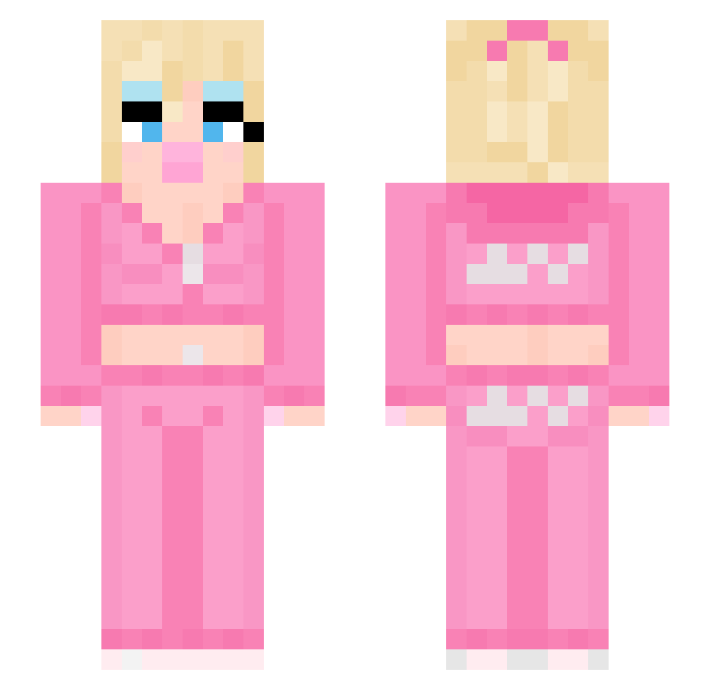 joobi Minecraft skin, front and back view