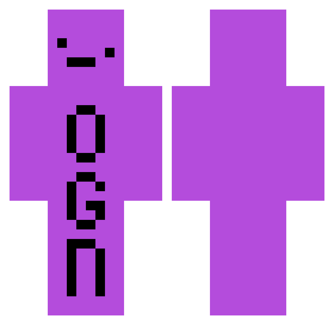 Restraints Minecraft skin, front and back view