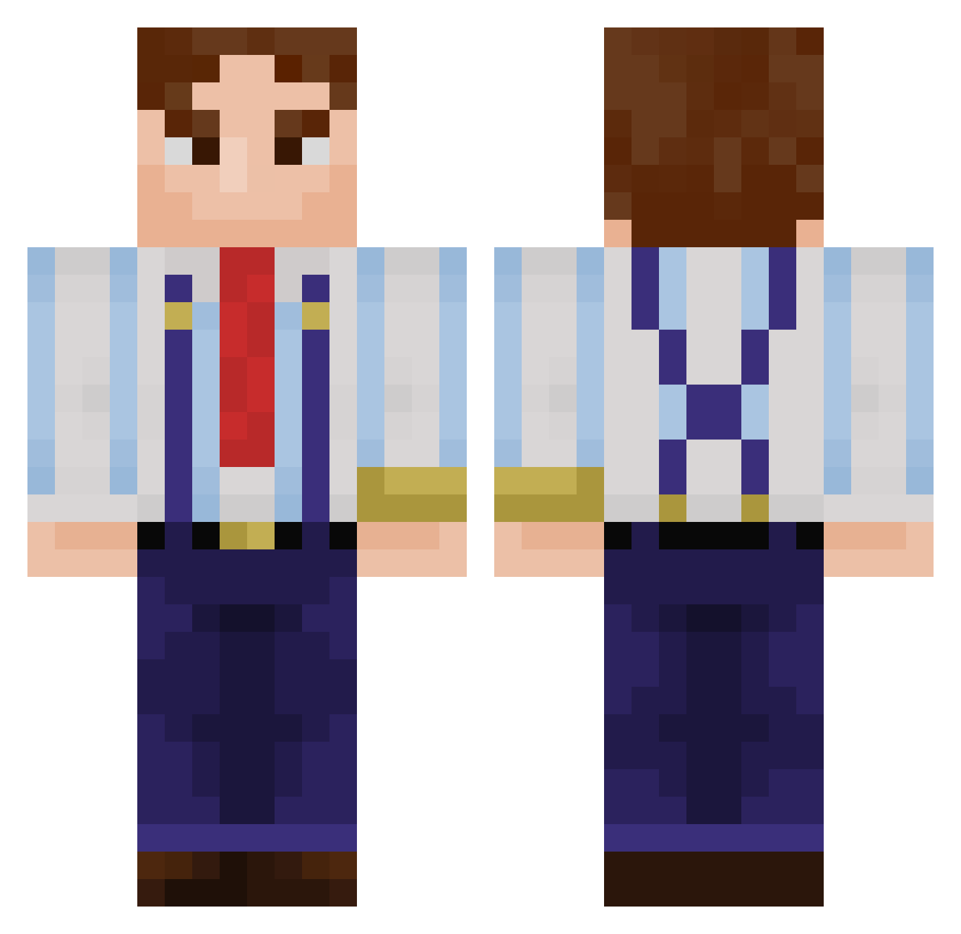 Fllioyd Minecraft skin, front and back view