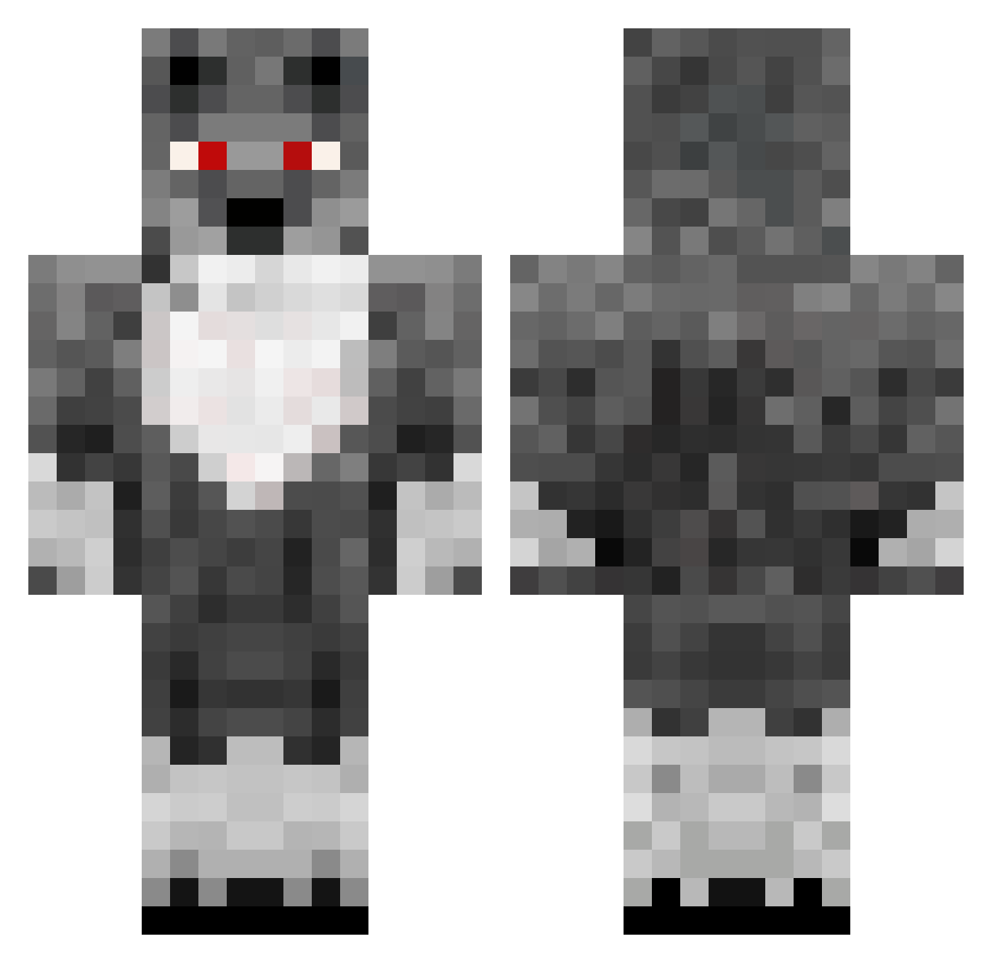 Halous98 Minecraft skin, front and back view