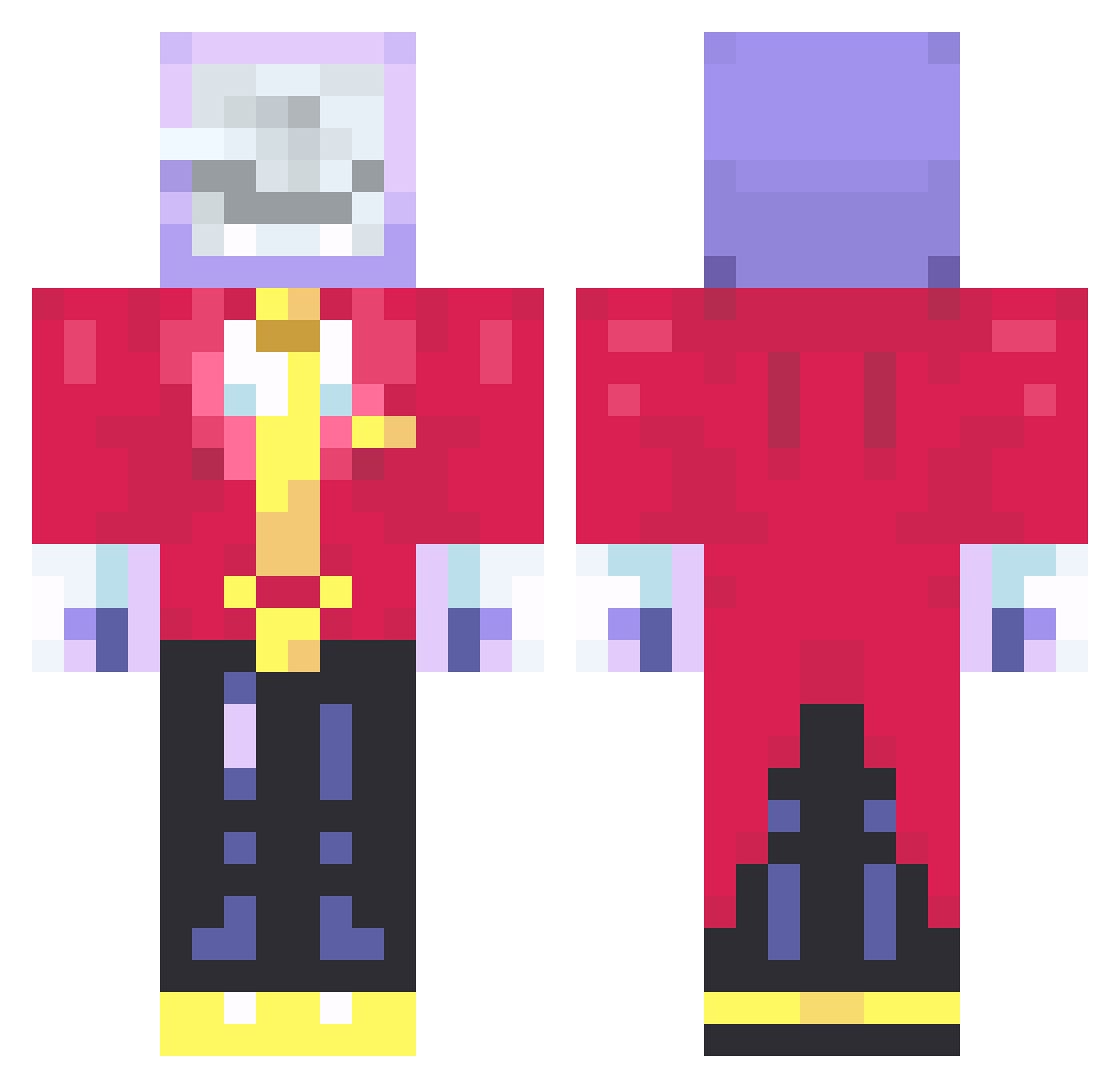 JamieJames9000 Minecraft skin, front and back view