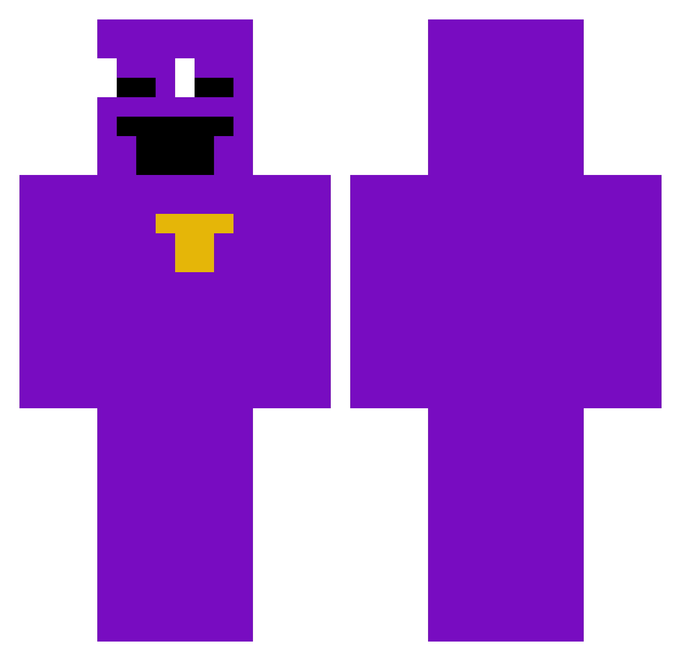 RealPurpleguy Minecraft skin, front and back view