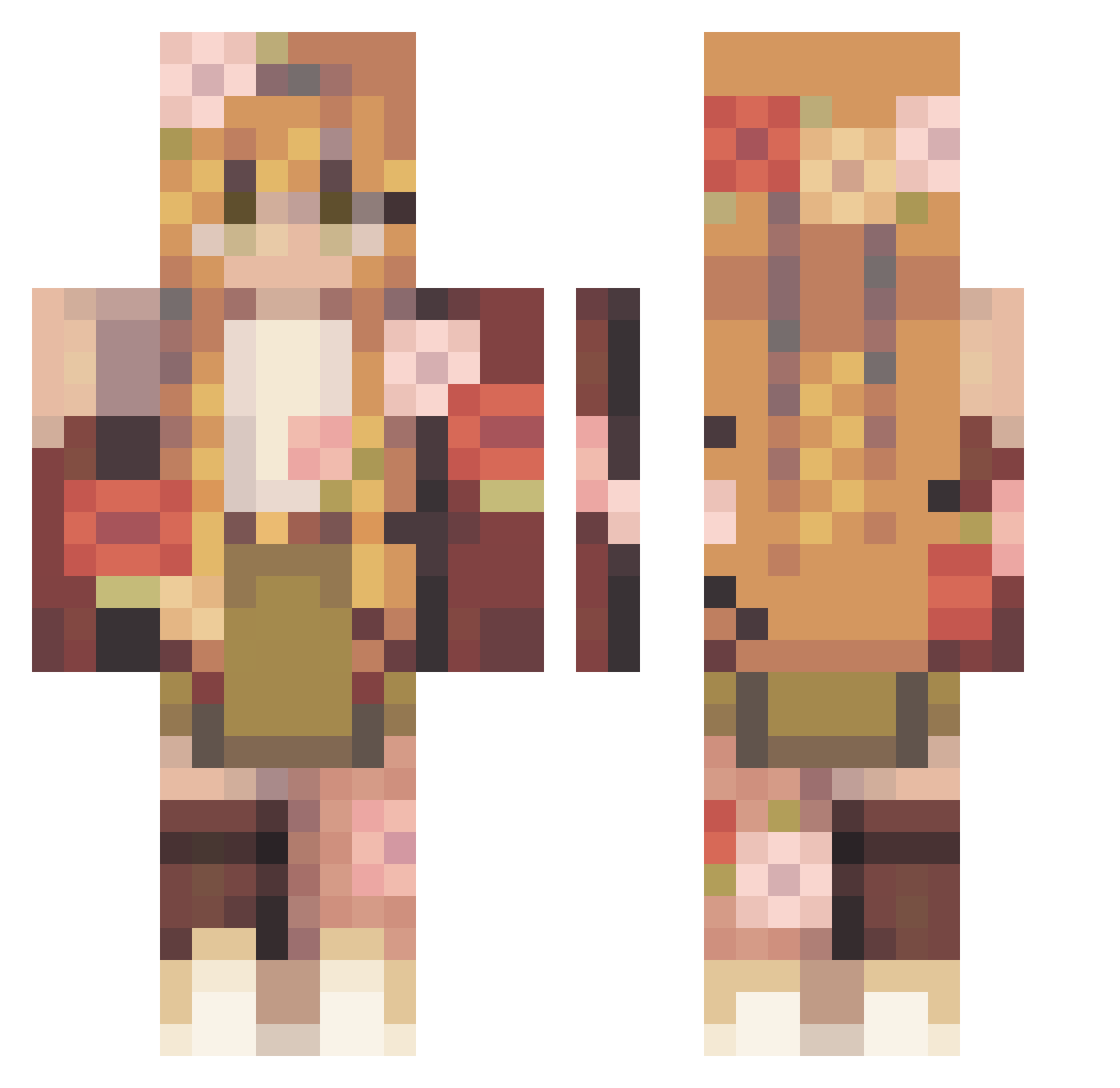 BelugaBaddie24 Minecraft skin, front and back view
