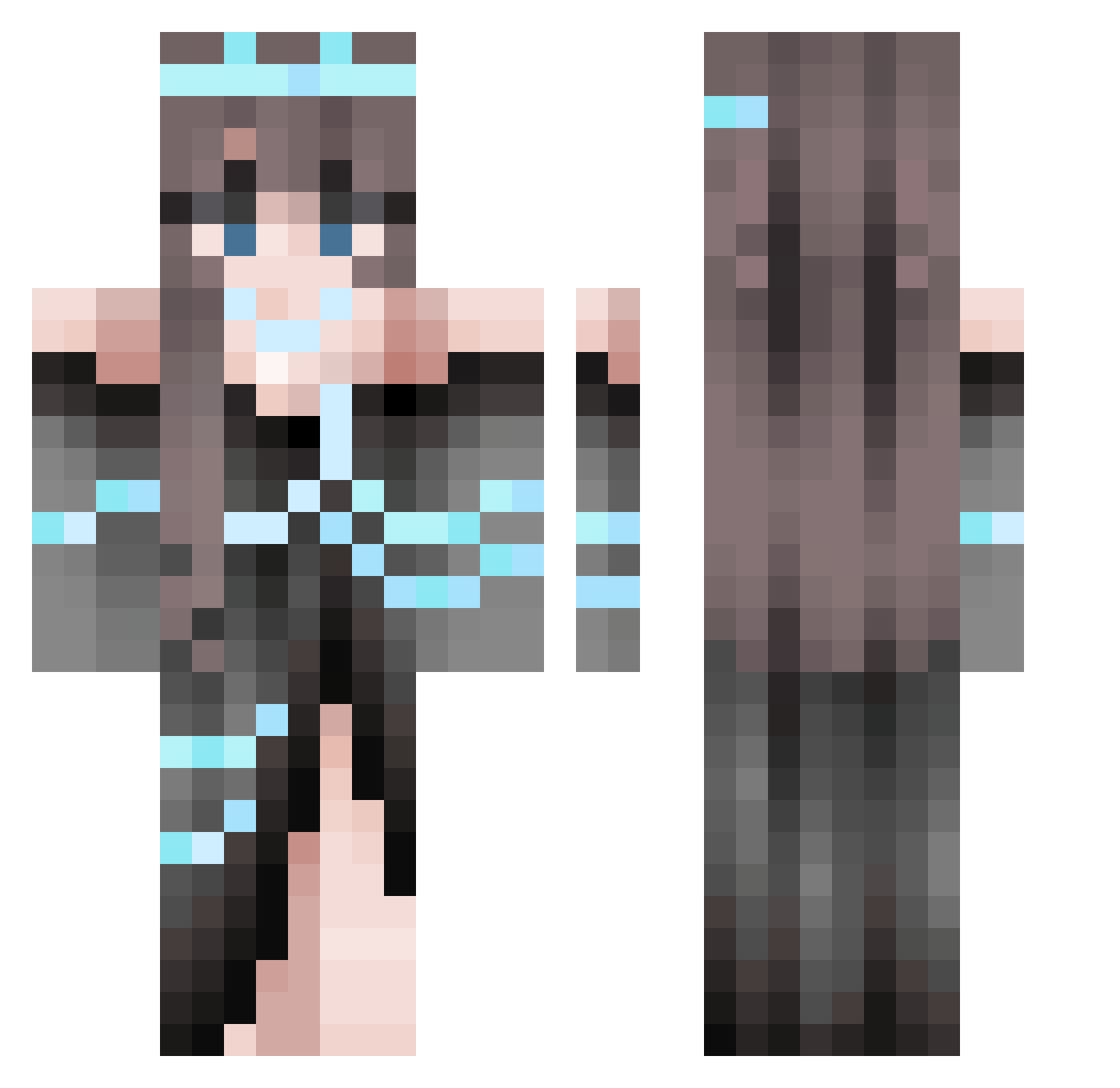 WhiskeyHard32 Minecraft skin, front and back view