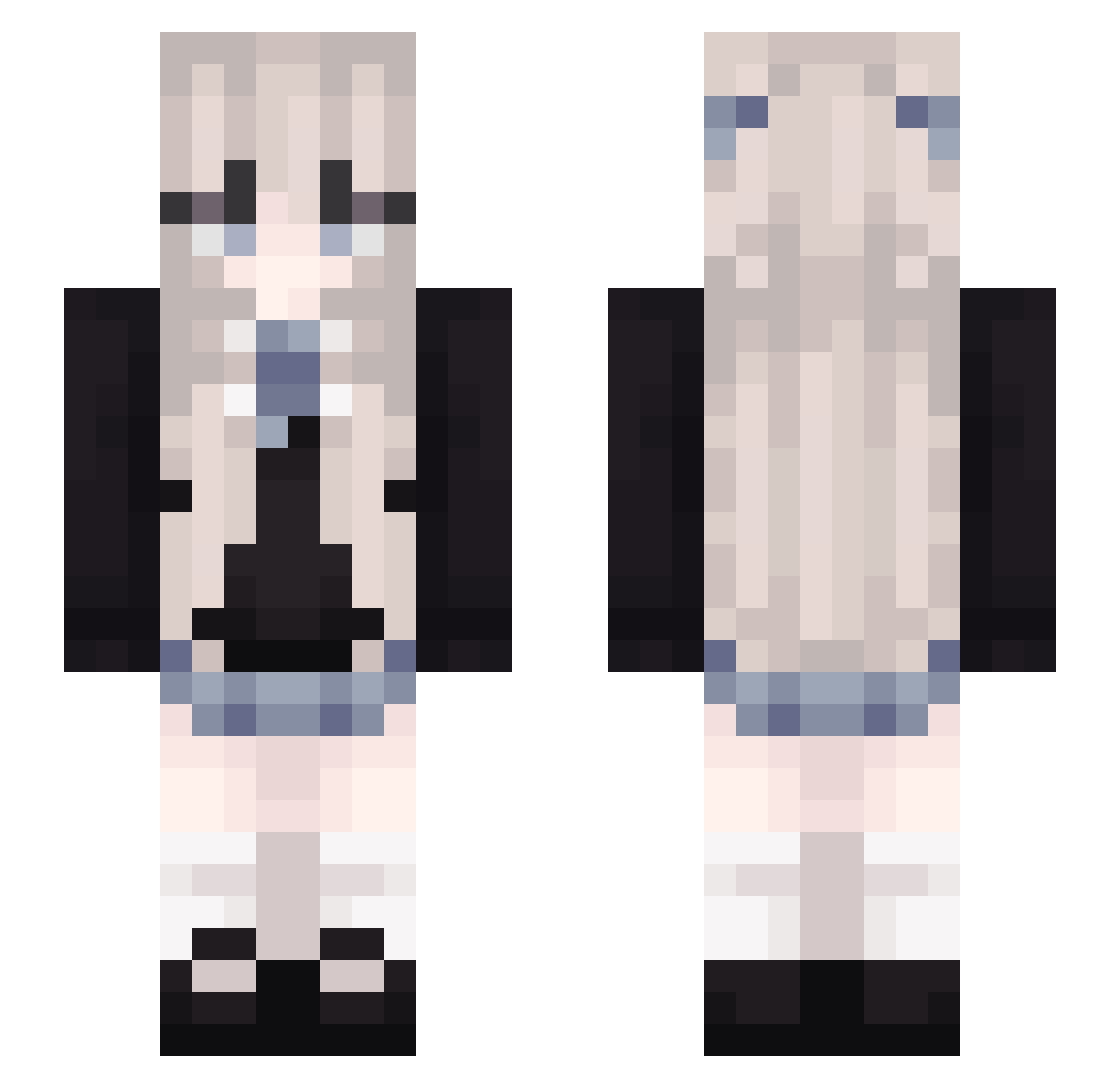 Poopikiller Minecraft skin, front and back view