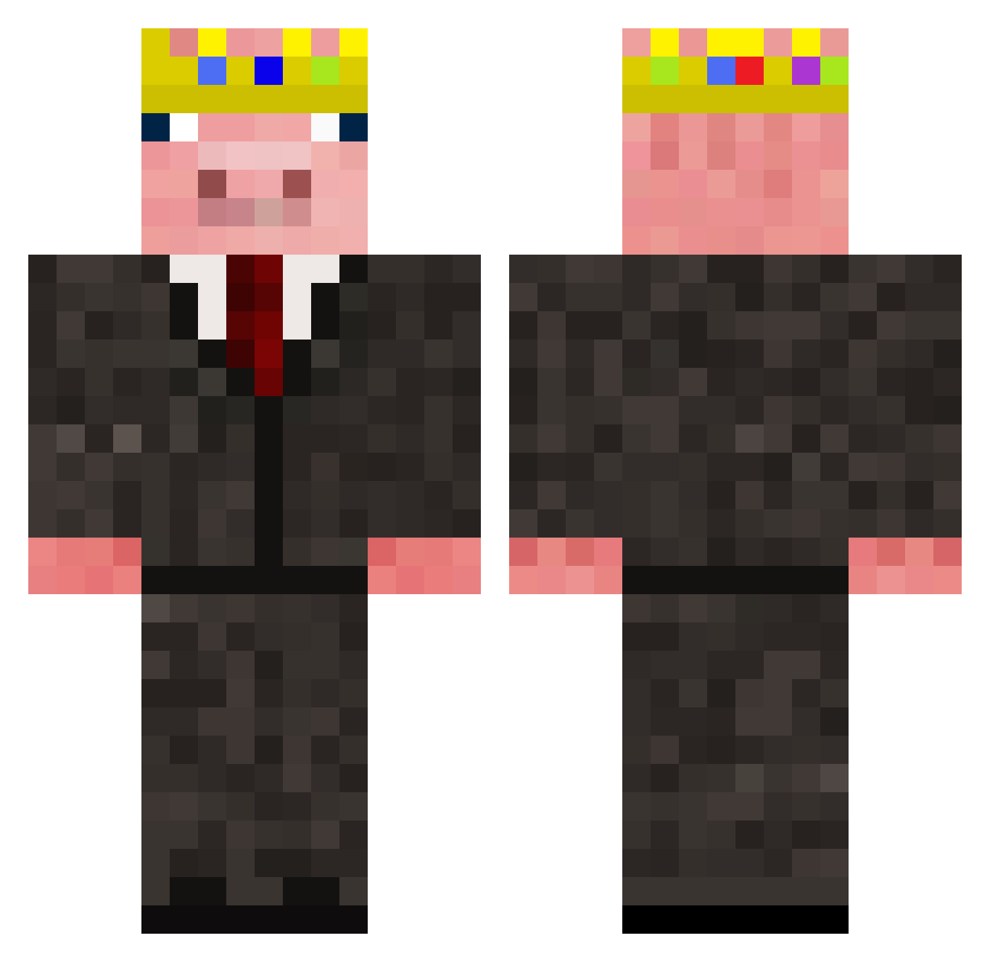 PlaydoughCarti Minecraft skin, front and back view