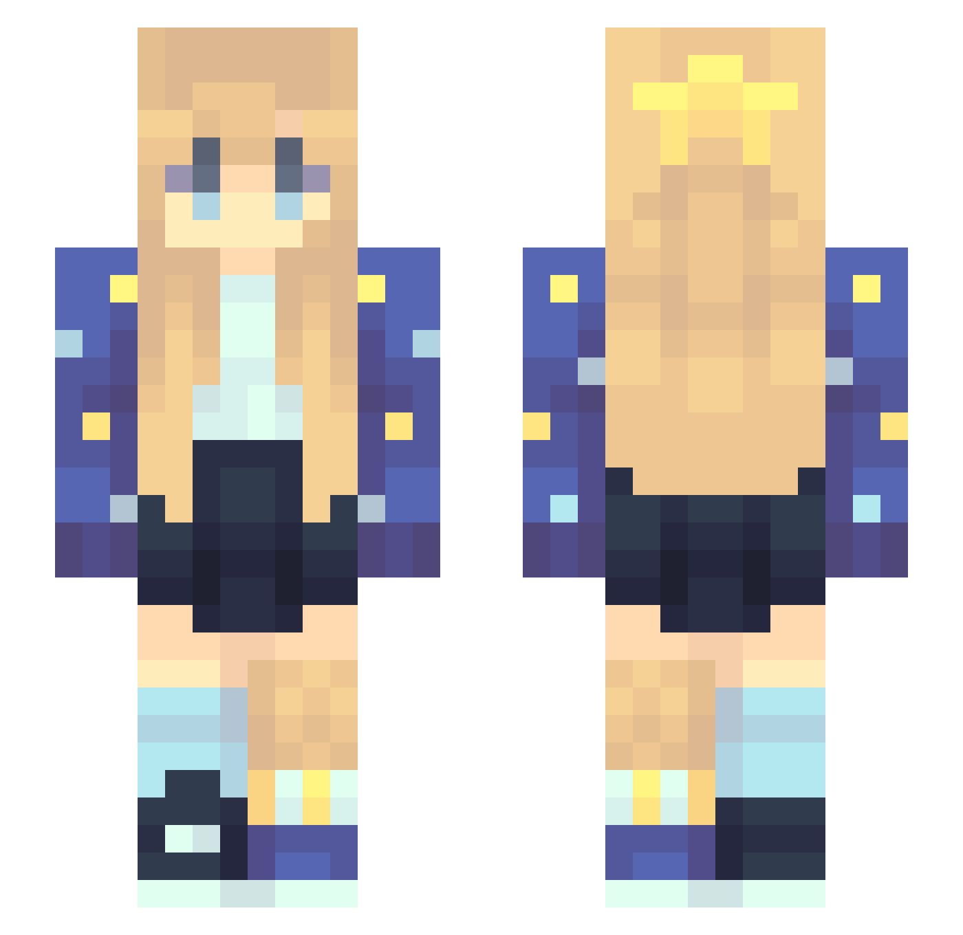 adman77 Minecraft skin, front and back view