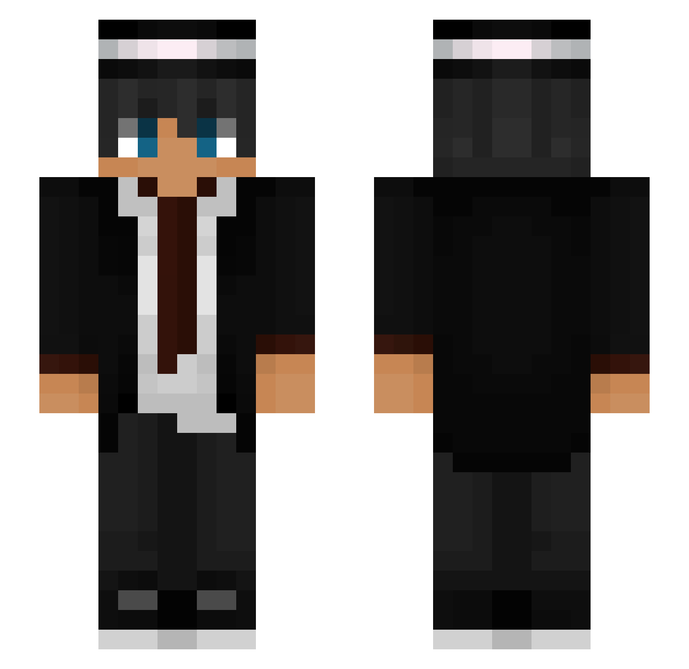 TruePanther Minecraft skin, front and back view