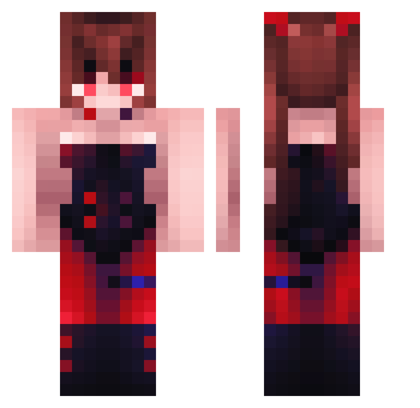 Pintaso Minecraft skin, front and back view