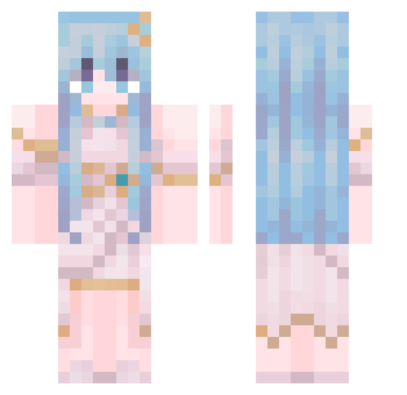 yiyu030 Minecraft skin, front and back view