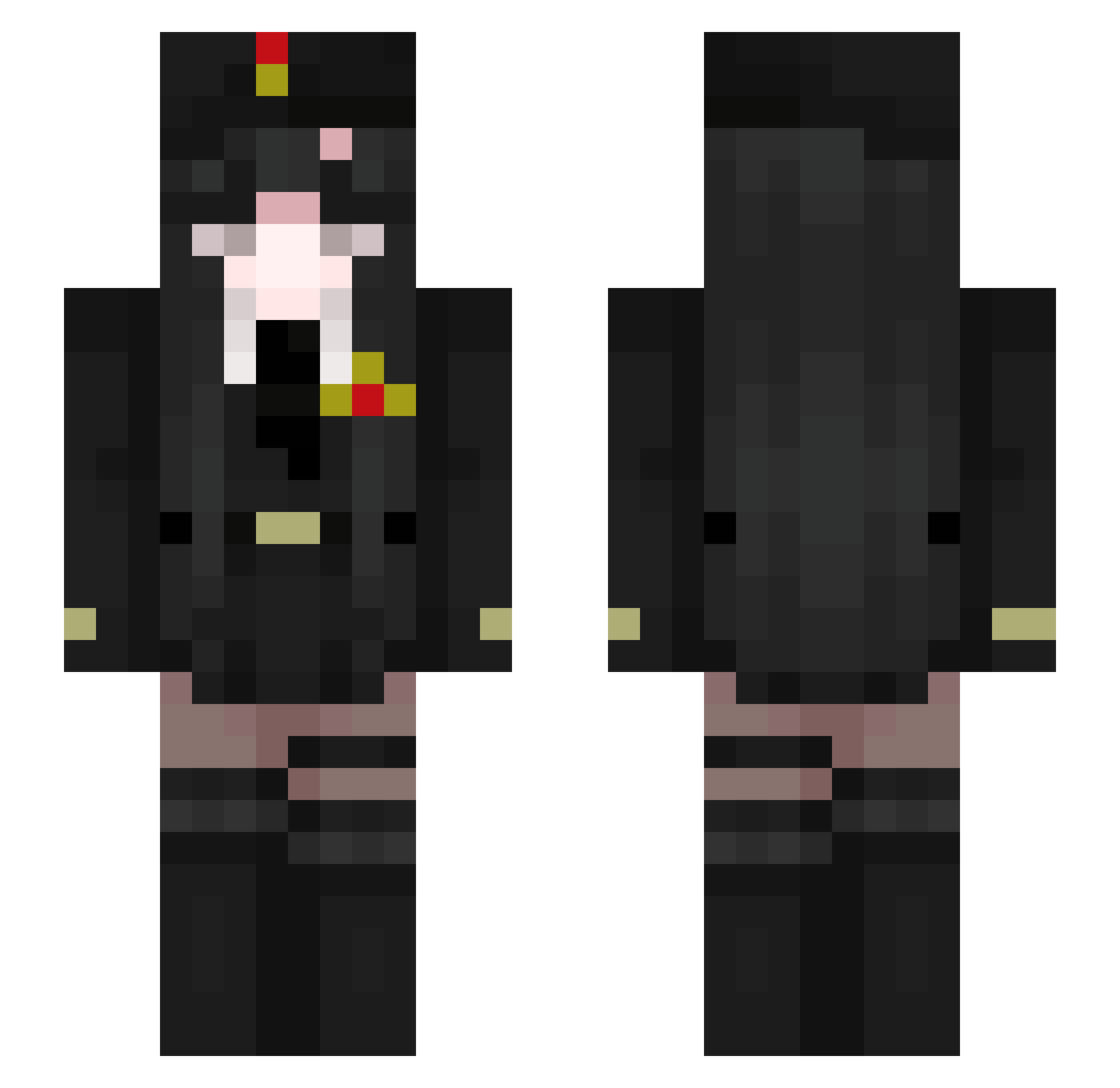 frnaky Minecraft skin, front and back view