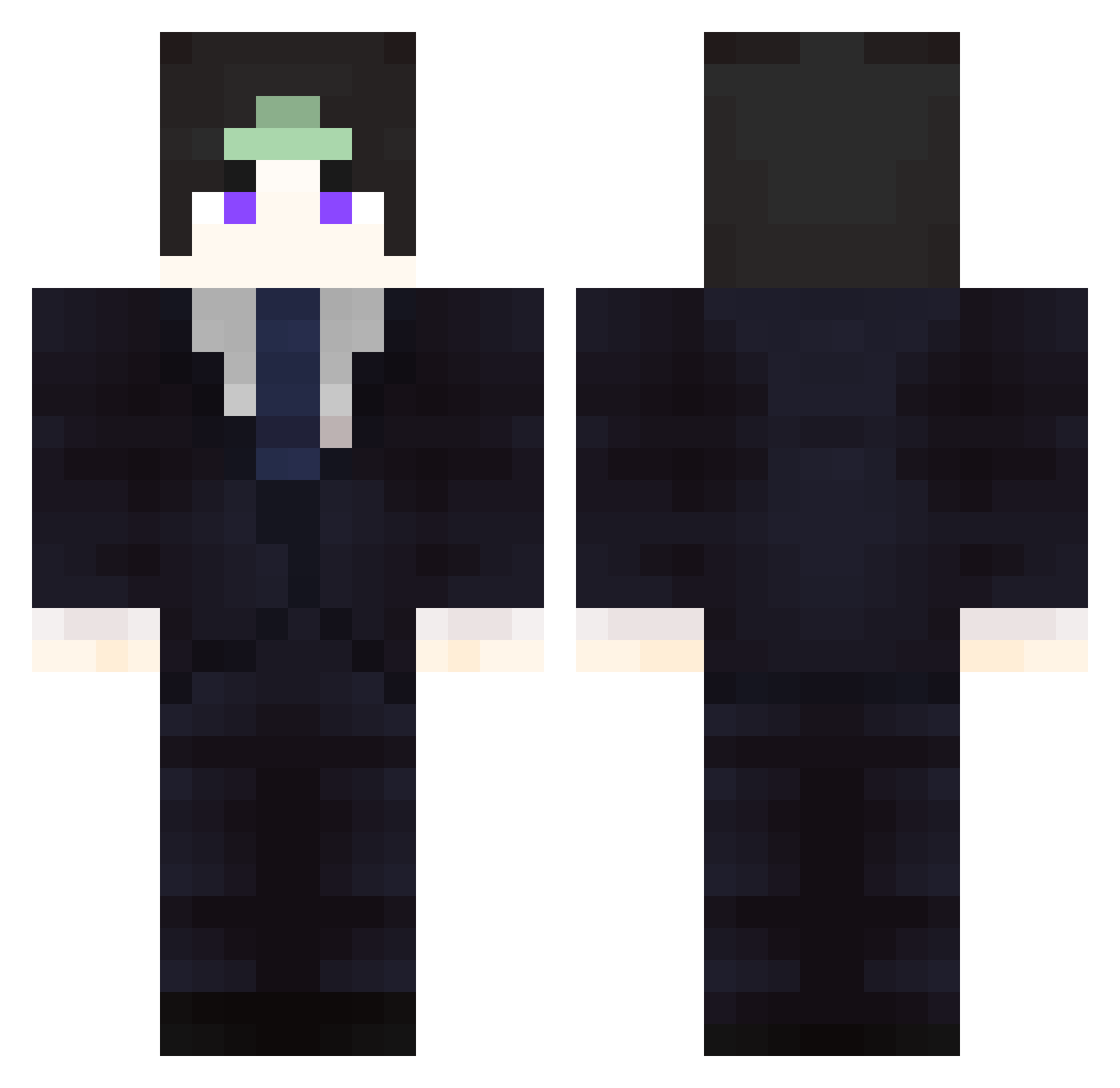 Toyl Minecraft skin, front and back view