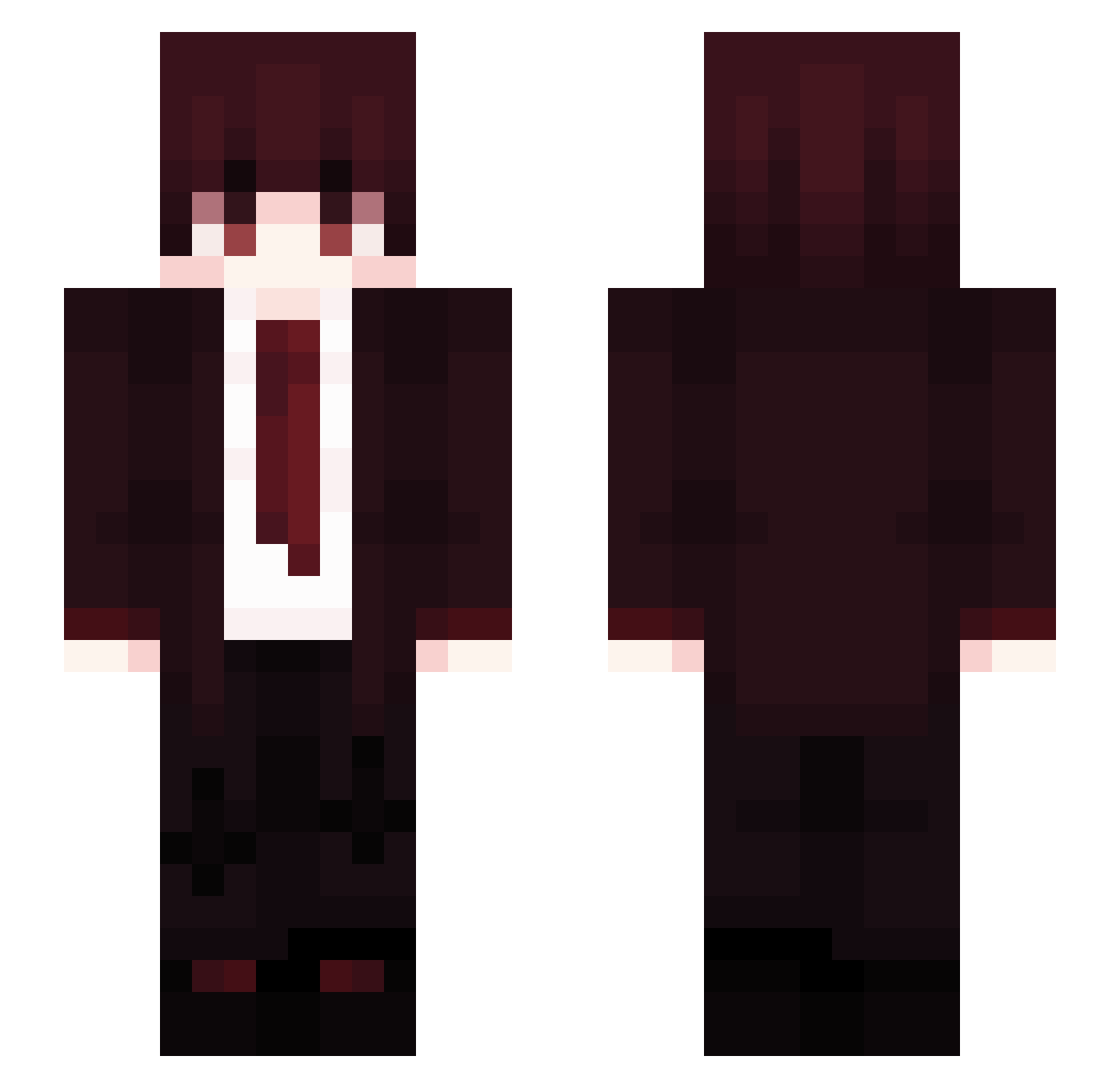 xonqy Minecraft skin, front and back view