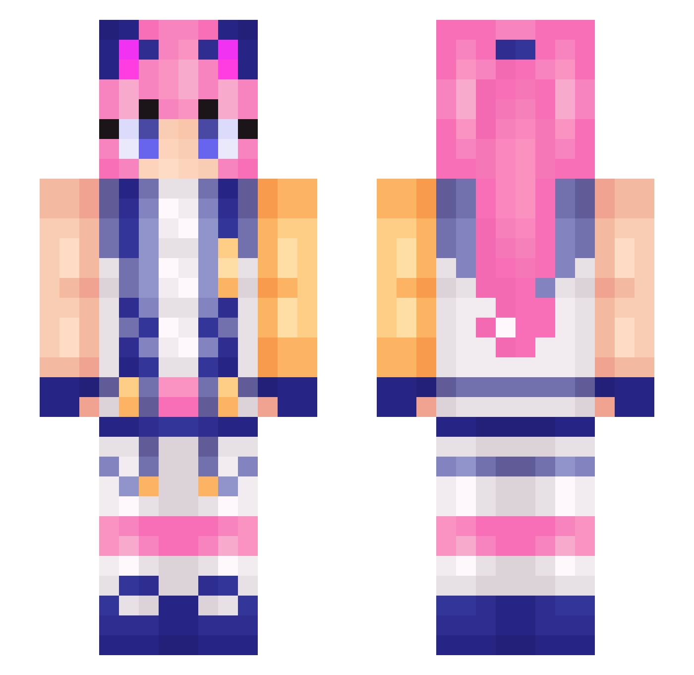 GildedKing24 Minecraft skin, front and back view