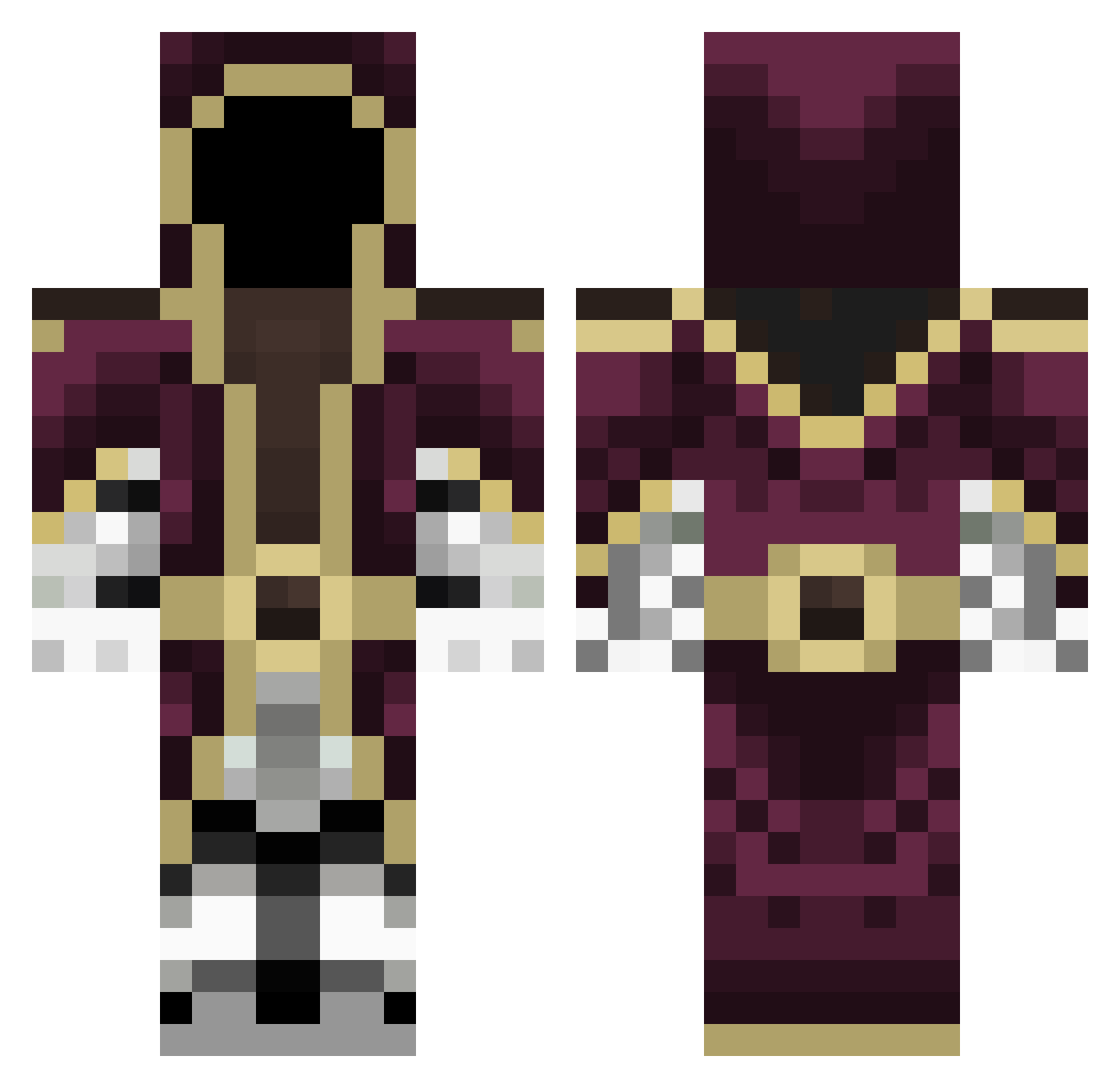 Raph2317 Minecraft skin, front and back view