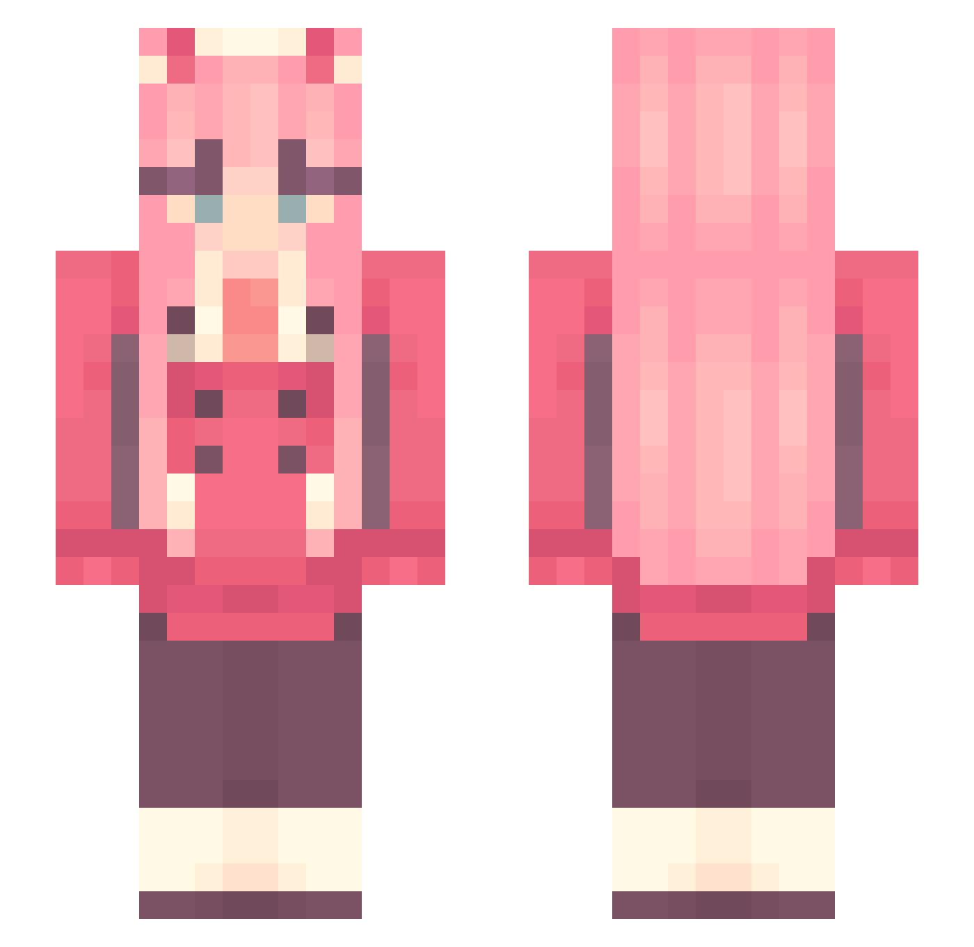 ButterSpeedRuns Minecraft skin, front and back view