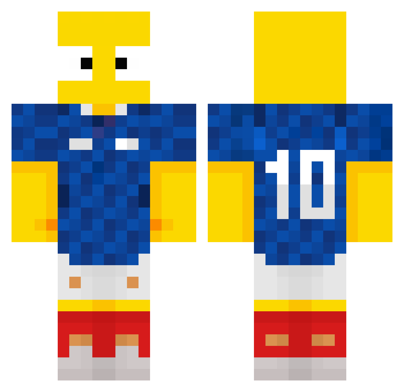 sunframe Minecraft skin, front and back view