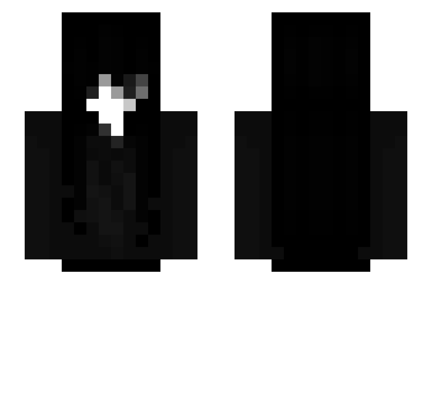 DuvzX Minecraft skin, front and back view